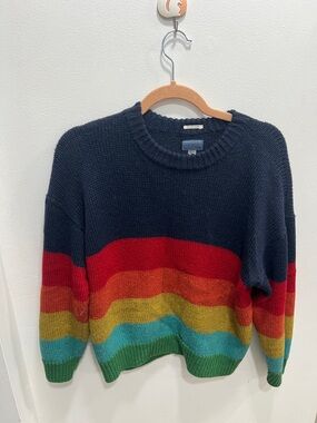 MOTHER Alpaca  Striped Crewneck Sweater